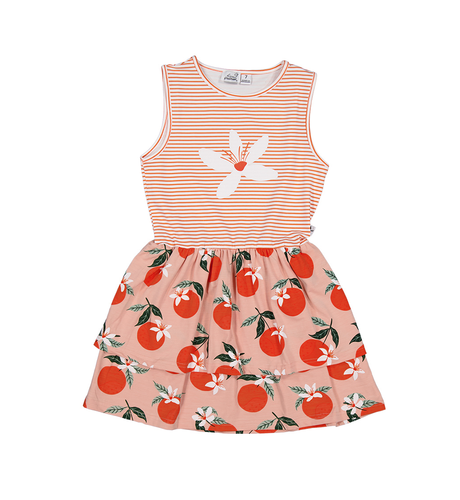 Kissed By Radicool Valencia Blossom Dress - Orange