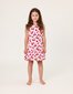 Kissed By Radicool Cherries Sleeveless Frill Dress - Pink/Red
