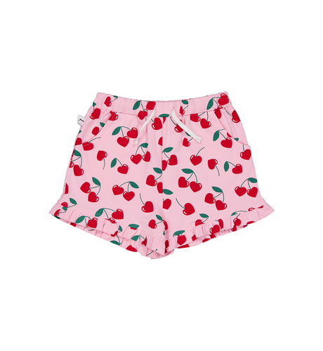 Kissed By Radicool Cherries Frill Short - Pink/Red