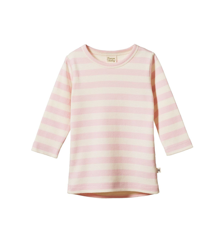 Nature Baby L/S Cloud Tee - Cotton Candy Stripe