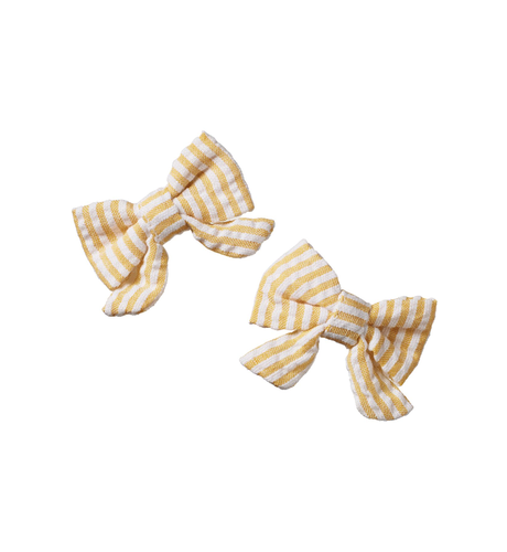 Nature Baby Bow Hair Clips 2 Pk- Golden Stripe