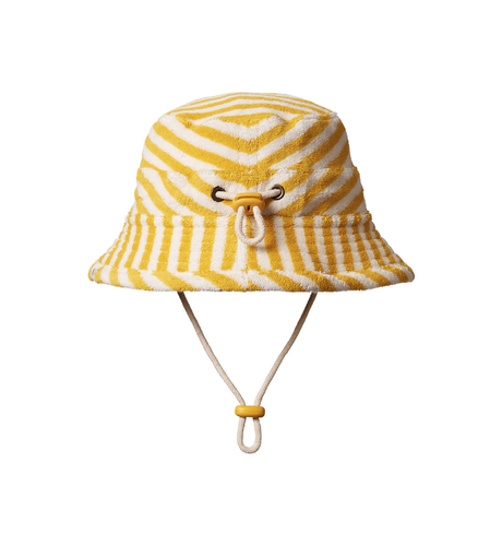 Nature Baby Bucket Sunhat Terry- Golden Sea Stripe