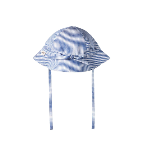 Nature Baby Sunhat Linen- Blue Stripe