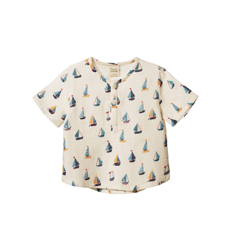 Nature Baby S/S Caravan Shirt Muslin- Regatta Print
