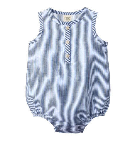 Nature Baby Cedar Suit Linen - Blue Stripe