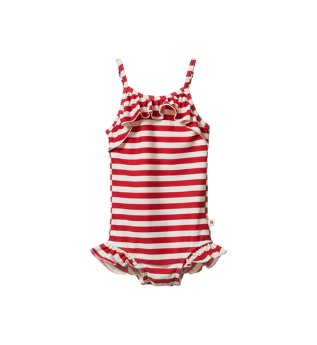 Nature Baby Frill Swimsuit- Red Sea Stripe