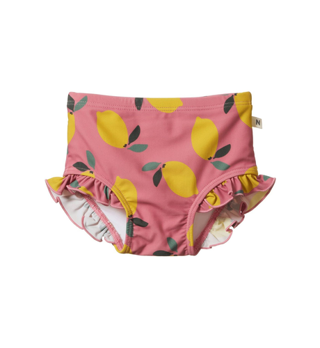 Nature Baby Ruffle Swim Shorts- Lemmony Rose Print
