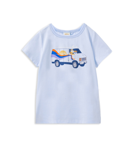 Milky Retro Tiger Tee - Ice Blue