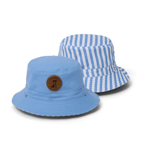 Crywolf Reversible Bucket Hat Sky - Blue Stripe