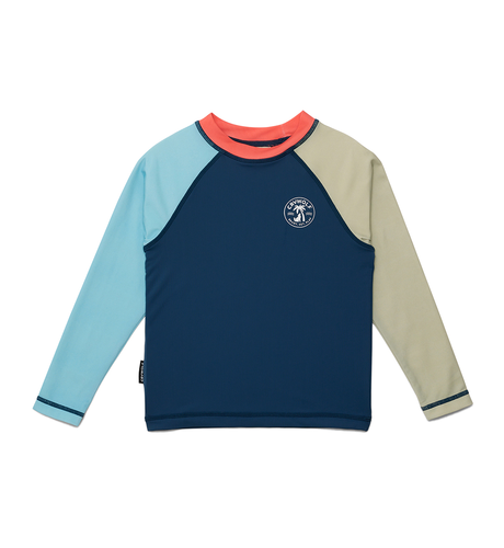 Crywolf L/S Rash Vest - Ocean Colourblock