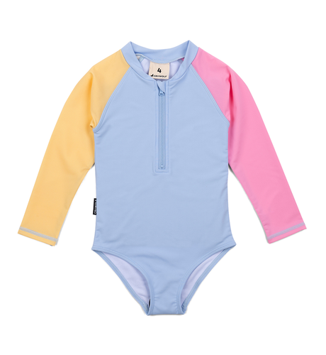 Crywolf Long Sleeve Swimsuit - Pop Colourblock