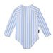 Crywolf Long Sleeve Swimsuit - Sky Blue Stripe