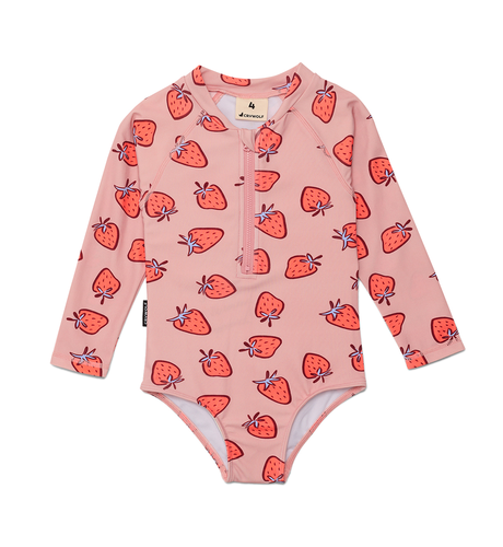 Crywolf Long Sleeve Swimsuit - Strawberry Splash