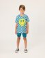 Radicool Dude Smiley Chequerboard Tee - Petrol/White
