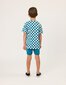 Radicool Dude Smiley Chequerboard Tee - Petrol/White