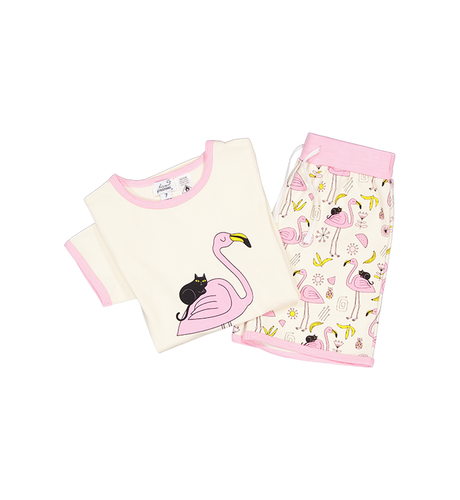Kissed By Radicool Flamingoes & Friends PJ's - Buttercream