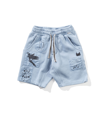 Munster Patchedup Short - Washed Blue