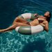 Sunnylife Slim Tube Pool Ring - Olive Stripe