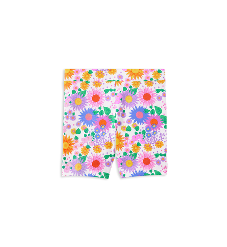 Milky Sunshine Floral Bike Short - White