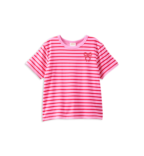 Milky Red Stripe Tee - Pink