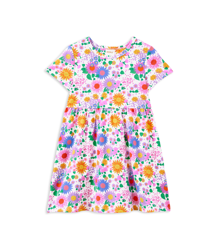 Milky Sunshine Floral Dress - White