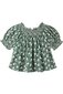 Rylee + Cru Ada Blouse - Green Ditsy
