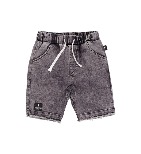 Radicool Dude Acid Wash Black Denim Short