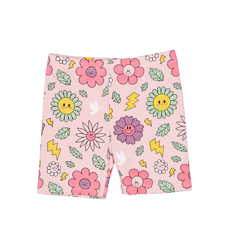 Kissed By Radicool Bike Short - Smiley Flowers