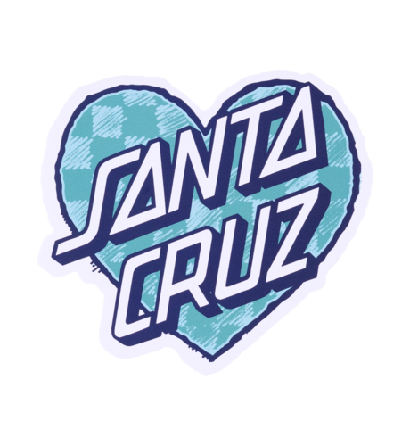 Santa Cruz Checker Heart Dot Sticker