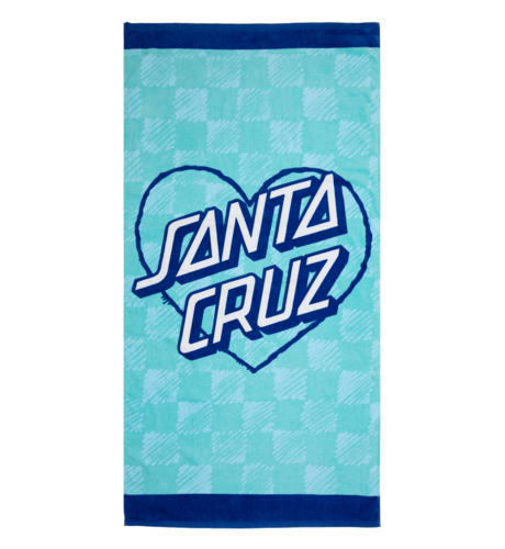 Santa Cruz Heart Dot Hollow Towel - Aqua Check
