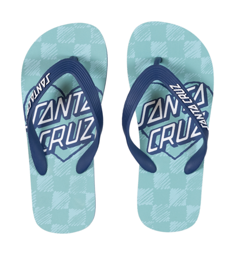 Santa Cruz Heart Dot Hollow Thongs - Aqua Check