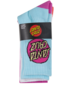 Santa Cruz Other Dot Crew Sock 4Pk (Girls 2-6) - Aqua/Pink/Wht