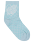 Santa Cruz Heart Dot Hollow Mid Tie-Dye Sock 2 Pk (Girls 2-6) - Blue/Aqua