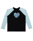 Santa Cruz Checker Heart Dot Front Rash Guard - Ocean
