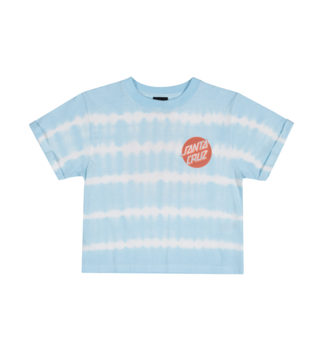 Santa Cruz Other Dot Redux S/S Tie-Dye Crop Tee - Aqua