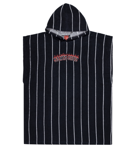 Santa Cruz Flamed Collegiate Arch Hooded Towel - Black