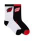 Santa Cruz Flamed Stack Upside Down Crew Sock 2 Pk (Yth 2-8) - Blk/Wht