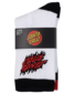 Santa Cruz Flamed Stack Upside Down Crew Sock 2 Pk (Yth 2-8) - Blk/Wht