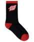 Santa Cruz Flamed Stack Upside Down Crew Sock 2 Pk (Yth 2-8) - Blk/Wht