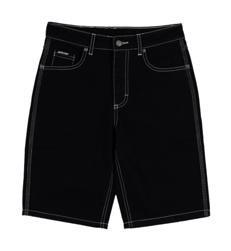 Santa Cruz Flamed Collegiate Arch Jean Shorts - Black