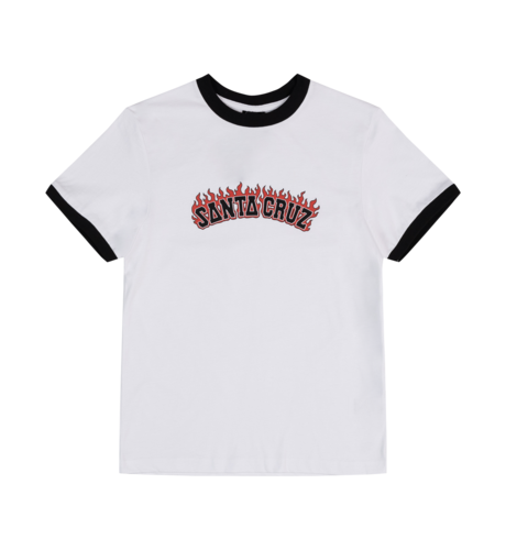 Santa Cruz Flamed Collegiate Arch Tee - White