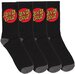 Santa Cruz Classic Dot Crew Sock 4 Pk (Yth 2-8) - Black