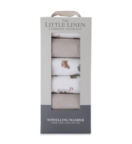 TLLC Towelling Washer 6pk - Willow Bear
