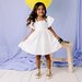Designer Kidz Grace S/S Tie Back Dress - Ivory