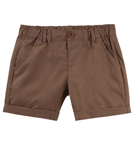 Designer Kidz Finley Linen Shorts - Chocolate