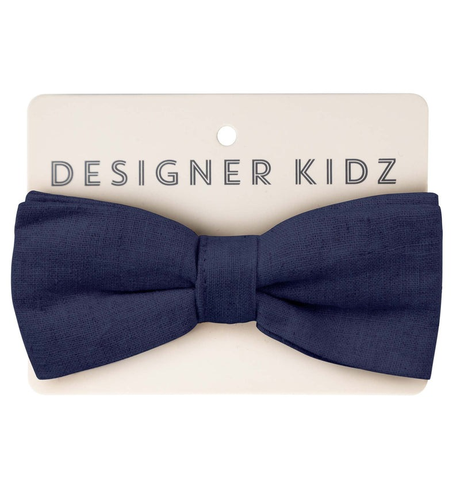 Designer Kidz Finley Linen Bow Tie - Navy