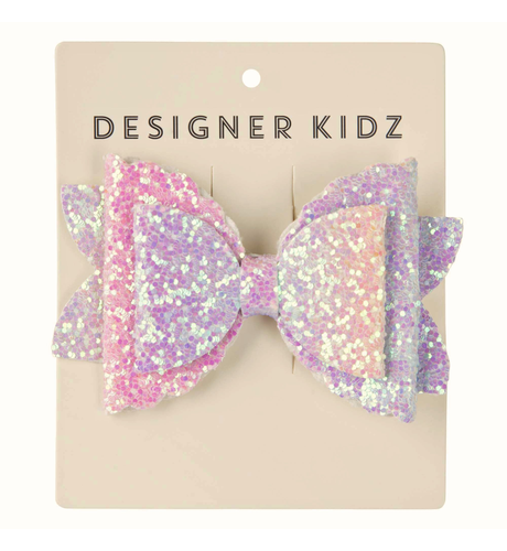 Designer Kidz Sparkle Bow Hair Clip - Multi