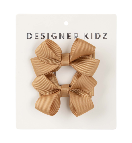 Designer Kidz Hair Clip 2 Pack - Caramel