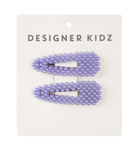 Designer Kidz Beaded Hair Clip 2 Pack - Lavender