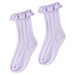 Designer Kidz Lace Frill Crew Socks - Lavender